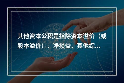 其他资本公积是指除资本溢价（或股本溢价）、净损益、其他综合收