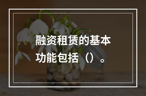 融资租赁的基本功能包括（）。