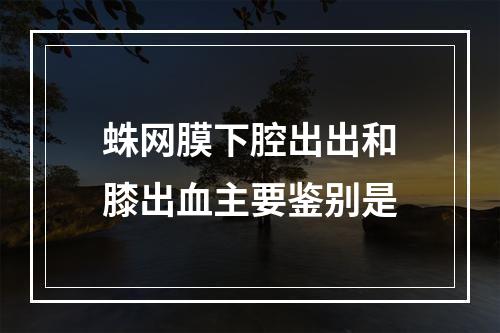 蛛网膜下腔出出和膝出血主要鉴别是