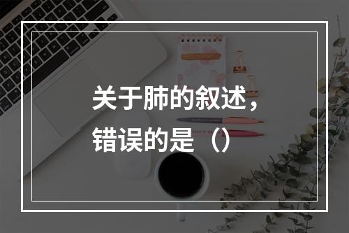 关于肺的叙述，错误的是（）