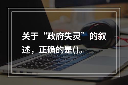 关于“政府失灵”的叙述，正确的是()。