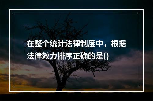 在整个统计法律制度中，根据法律效力排序正确的是()