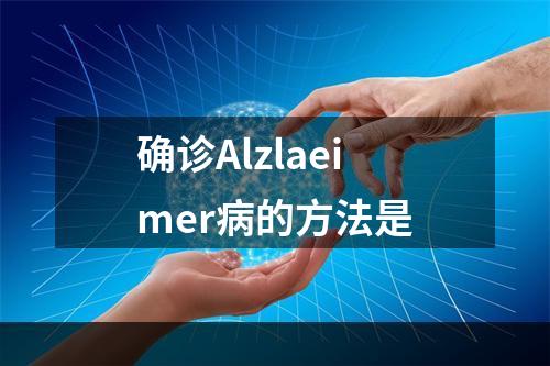 确诊Alzlaeimer病的方法是