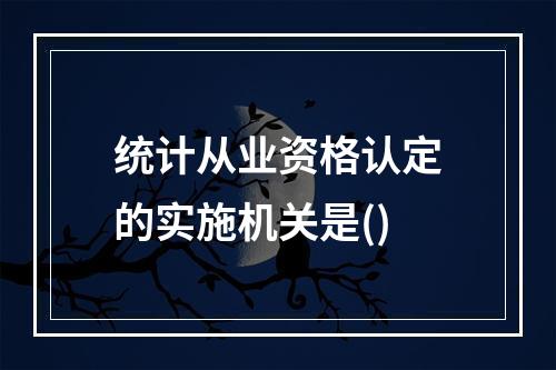 统计从业资格认定的实施机关是()