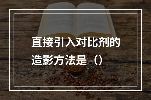 直接引入对比剂的造影方法是（）