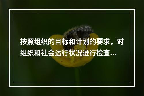 按照组织的目标和计划的要求，对组织和社会运行状况进行检查、监