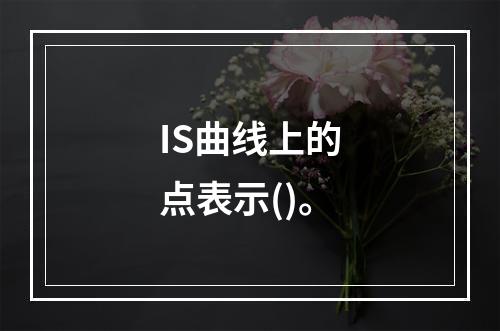 IS曲线上的点表示()。