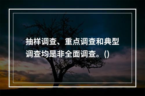 抽样调查、重点调查和典型调查均是非全面调查。()