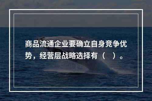 商品流通企业要确立自身竞争优势，经营层战略选择有（　）。