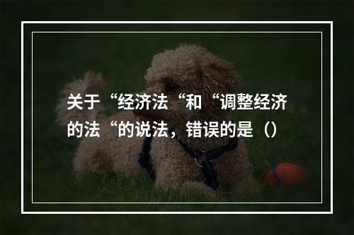 关于“经济法“和“调整经济的法“的说法，错误的是（）