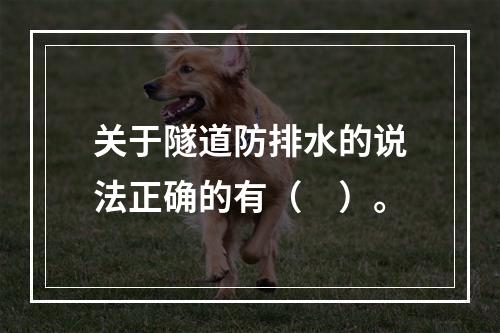 关于隧道防排水的说法正确的有（　）。