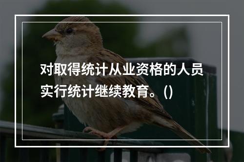 对取得统计从业资格的人员实行统计继续教育。()