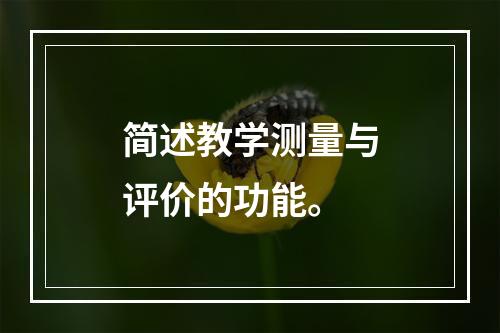 简述教学测量与评价的功能。