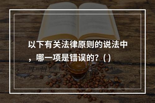 以下有关法律原则的说法中，哪一项是错误的？( )