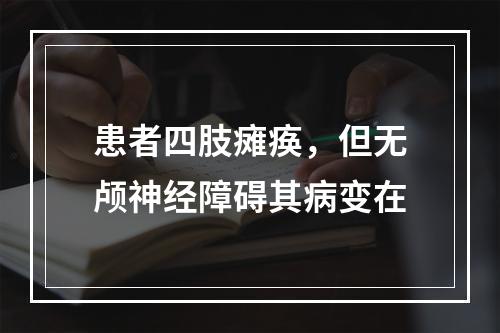 患者四肢瘫痪，但无颅神经障碍其病变在