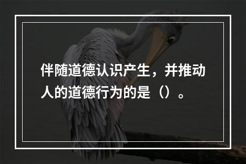 伴随道德认识产生，并推动人的道德行为的是（）。