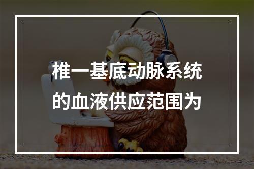 椎一基底动脉系统的血液供应范围为