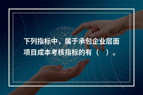 下列指标中，属于承包企业层面项目成本考核指标的有（　）。