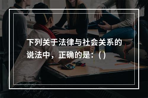 下列关于法律与社会关系的说法中，正确的是：( )