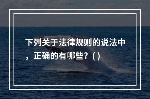 下列关于法律规则的说法中，正确的有哪些？( )