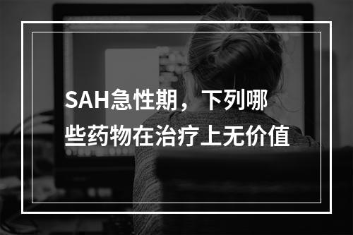 SAH急性期，下列哪些药物在治疗上无价值