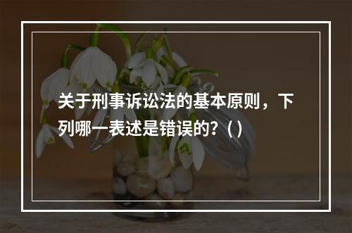 关于刑事诉讼法的基本原则，下列哪一表述是错误的？( )