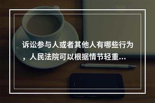 诉讼参与人或者其他人有哪些行为，人民法院可以根据情节轻重予以