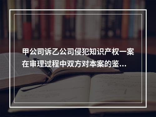 甲公司诉乙公司侵犯知识产权一案在审理过程中双方对本案的鉴定意