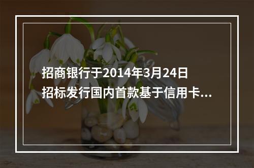 招商银行于2014年3月24日招标发行国内首款基于信用卡应收