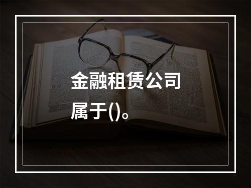 金融租赁公司属于()。