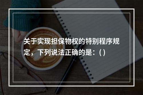 关于实现担保物权的特别程序规定，下列说法正确的是：( )