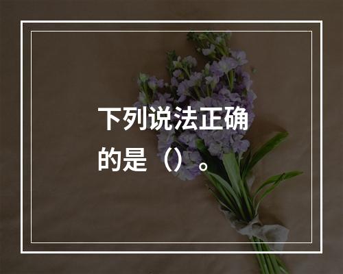 下列说法正确的是（）。