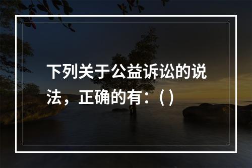 下列关于公益诉讼的说法，正确的有：( )