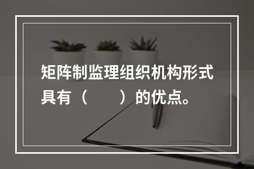 矩阵制监理组织机构形式具有（　　）的优点。