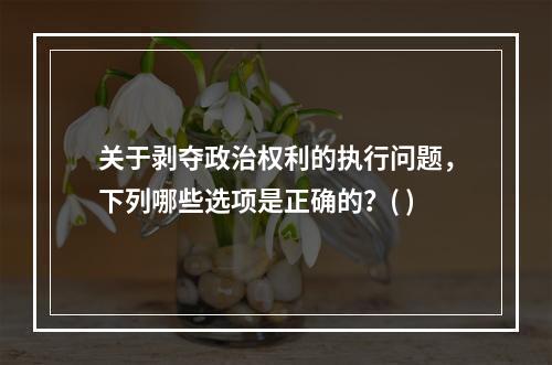 关于剥夺政治权利的执行问题，下列哪些选项是正确的？( )