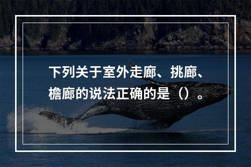 下列关于室外走廊、挑廊、檐廊的说法正确的是（）。