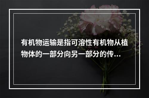 有机物运输是指可溶性有机物从植物体的一部分向另一部分的传导。