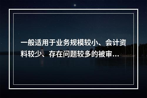 一般适用于业务规模较小、会计资料较少、存在问题较多的被审计单