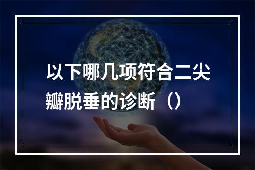 以下哪几项符合二尖瓣脱垂的诊断（）