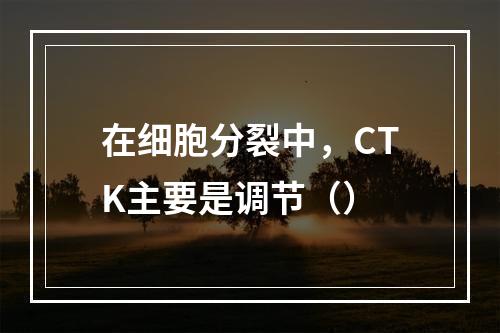 在细胞分裂中，CTK主要是调节（）