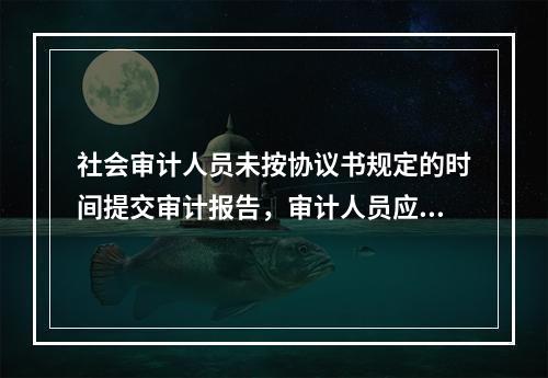 社会审计人员未按协议书规定的时间提交审计报告，审计人员应负的