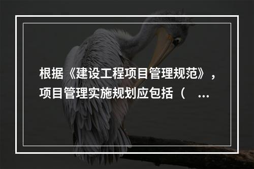 根据《建设工程项目管理规范》，项目管理实施规划应包括（　）。