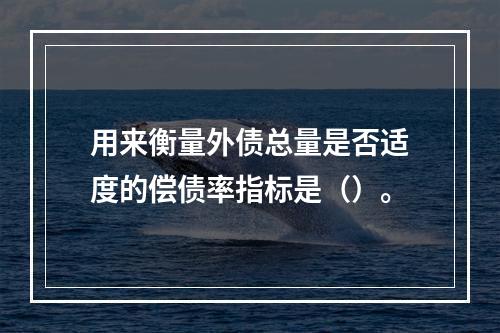 用来衡量外债总量是否适度的偿债率指标是（）。