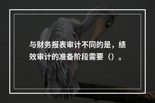 与财务报表审计不同的是，绩效审计的准备阶段需要（）。