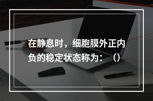 在静息时，细胞膜外正内负的稳定状态称为：（）