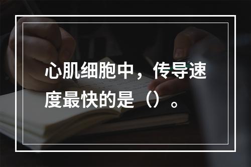 心肌细胞中，传导速度最快的是（）。