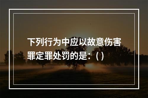 下列行为中应以故意伤害罪定罪处罚的是：( )