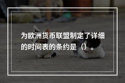 为欧洲货币联盟制定了详细的时间表的条约是（）。