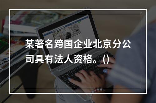 某著名跨国企业北京分公司具有法人资格。()