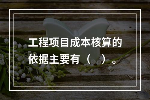 工程项目成本核算的依据主要有（　）。